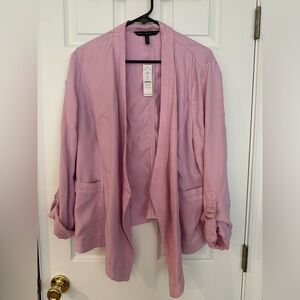 WHBM XL Drape Front Roll Sleeve Jacket